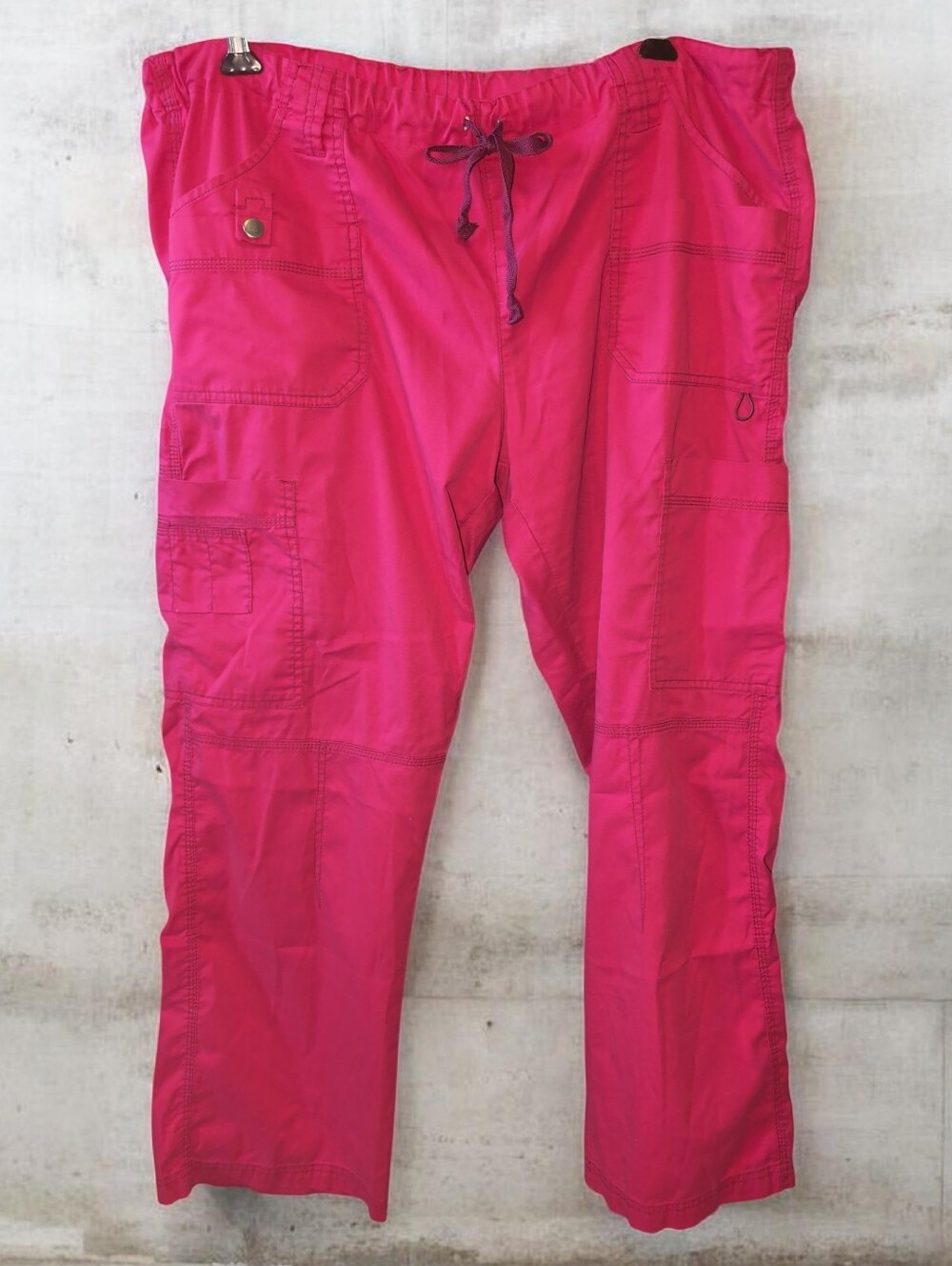 ❤️ Dickies Red Scrubs Cargo Trousers with Drawstring Waist